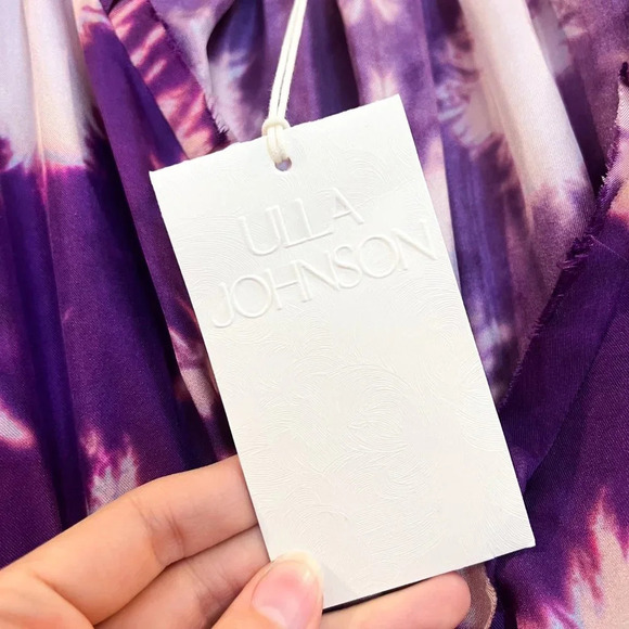 Ulla Johnson Emery 100% Silk Purple Tie Dye Mini Dress in Cassis Blur 00 NWT - Picture 11 of 15
